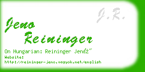 jeno reininger business card